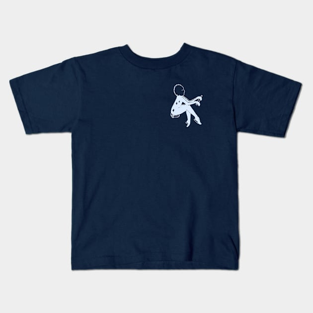 Sleep travel (pale blue ink) Kids T-Shirt by evidenceofforms